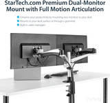 StarTech.com Desk Mount Dual Monitor Arm - Full Motion - Premium Dual Monitor Stand for up to 30" VESA Mount Monitors - Tool-less - in (ARMDUAL30)
