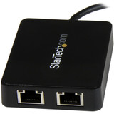 StarTech.com USB C to Dual Gigabit Ethernet Adapter with USB 3.0 (Type-A) Port - USB Type-C Gigabit Network Adapter - Use the USB-C on (US1GC301AU2R)