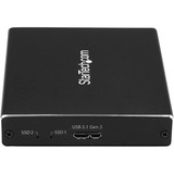 StarTech.com Dual M.2 Enclosure - RAID - M.2 SATA SSD Enclosure - USB 3.1 (10 Gbps) - USB-C & USB-A External Enclosure - Aluminum - 2 (Fleet Network)