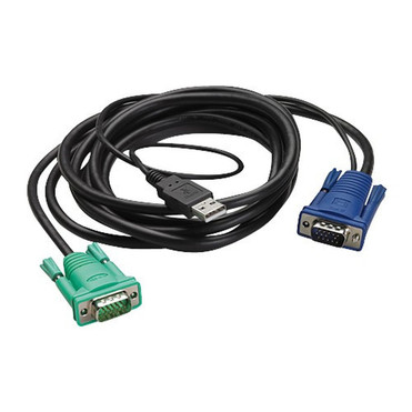 APC by Schneider Electric AP5822 KVM Cable Adapter - 12 ft - HD-15 Male VGA - HD-15 Male VGA Type A Male USB - Black AP5822