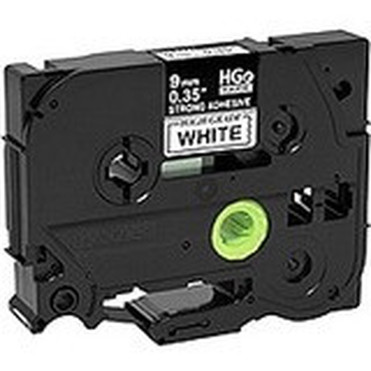 Brother HGES2215PK Black on White Extra-Strength Adhesive Label Tape - 1132 Width x 26 14 ft Length - Thermal Transfer - White - 1 HGES2215PK