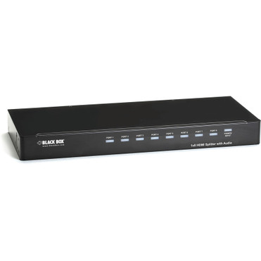 Black Box 1 x 8 HDMI Splitter with Audio - Audio Line In - Audio Line Out - 1 x HDMI In - 8 x HDMI Out (Fleet Network) Black Box 1 x 8 HDMI Splitter with Audio - Audio Line In - Audio Line Out - 1 x HDMI In - 8 x HDMI Out (Fleet Network)