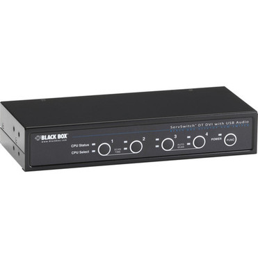 Black Box ServSwitch DT DVI with Bidirectional Audio 4-Port - 4 Computers - 1 Local Users - 1920 x 1200 - 8 x USB - 5 x DVI - KV9634A