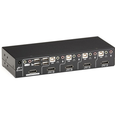 Black Box ServSwitch DT KVM Switch DisplayPort with USB and Audio 4-Port - 4 Computers - 1 Local Users - 2560 x 1600 - 8 x USB - KV9704A