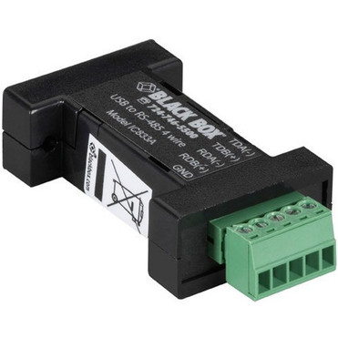 Black Box DB9 Mini Converter USB to Serial USBRS-485 4-wire Terminal Block - 1 x Type B Female USB - 1 x DB-9 Serial IC833A