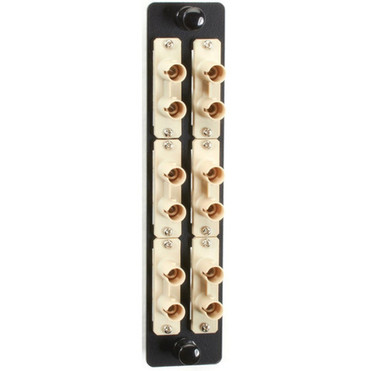 Black Box JPM460 Series Fiber Adapter Panel - High Density 6 ST Duplex Ceramic Beige - 6 Ports - 6 x Duplex - Beige - TAA JPM460B