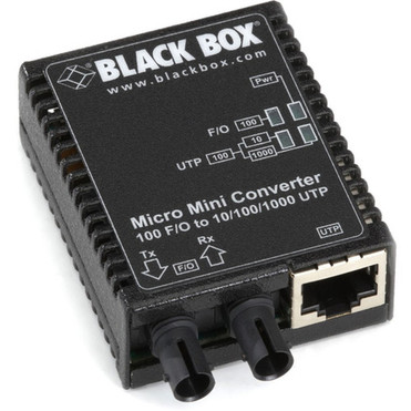 Black Box Micro Mini LMC401A Transcevier Media Converter - 1 x Network RJ-45 - 1 x ST Ports - DuplexST Port - USB - Multi-mode - - - LMC401A