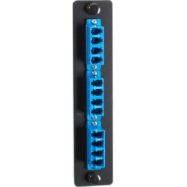 Black Box Standard Adapter Panel Ceramic Sleeve 6 LC Duplex Pairs Blue - 6 Ports - 6 x Duplex - Blue JPM455C-R2