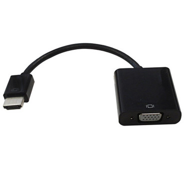 6 inch HDMI Male to VGA Female  35mm Female Adapter - Black - PCLaptop to VGA Display