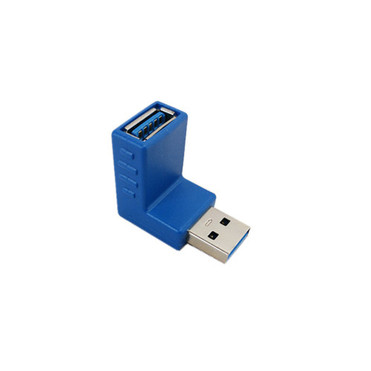 USB 30 A Male to A Female 90 degree Adapter - Blue FN-AD-USB-25