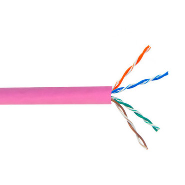 1000ft 4 Pair Cat5e 350MHz Stranded UTP FT4CMR Bulk Cable - Pink FN-BK-C5EST-4PK