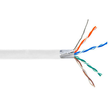 1000ft 4 Pair Cat5e 350MHz Stranded Shielded STP FT4CMR Bulk Cable - White FN-BK-C5EST-4WHS