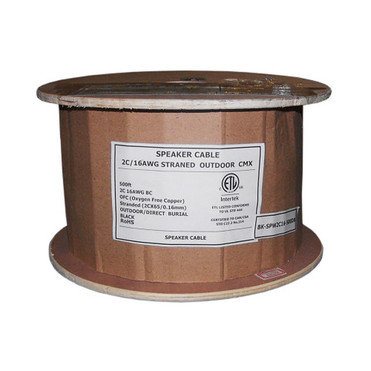 500ft 2C 16AWG Direct Burial Bulk Speaker Cable CMX - Black FN-BK-SPW2C16-500DB