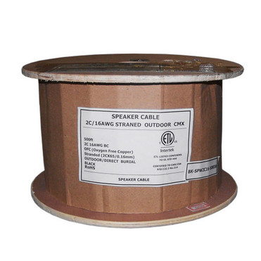 500ft 2C 16AWG Direct Burial Bulk Speaker Cable CMX - Black FN-BK-SPW2C16-500DB
