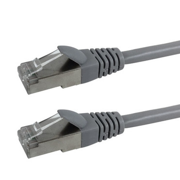 10ft RJ45 Cat5e Stranded Shielded 26AWG Molded Patch Cable CMR - Grey FN-CAT5ESM-10GY
