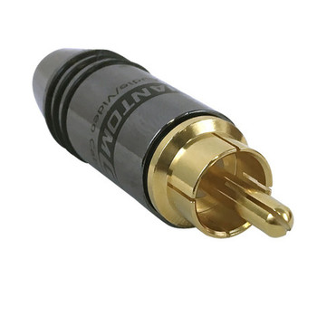 Premium Mini-RCA Male Solder Connector 45mm ID - Black FN-CN-SRCAMM-45BK
