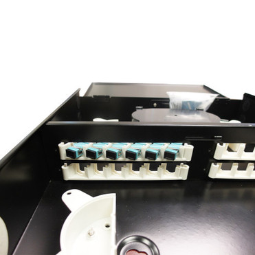 Indoor Wall Mounted Fiber Optic Distribution Box 24 Couplers Maximum - Black FN-PP-F1500-BK