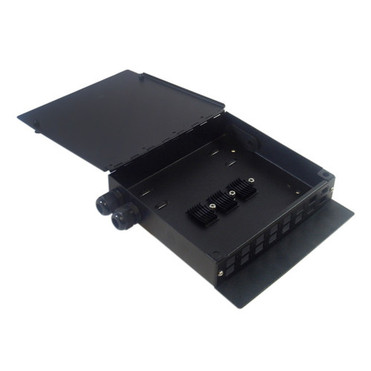 Indoor 16-Port Metal Fiber Optic Terminal Box - Black FN-PP-F1520-BK