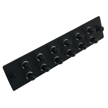 Loaded Adapter Panel with 12x Simplex STUPC SMMM - Black