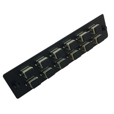 Loaded Adapter Panel with 12x Simplex SCPC Multimode - Black