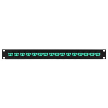 16-port LCLC Multimode 50u OM34 Duplex Patch Panel 19 Rackmount 1U FN-PP-FO408-16