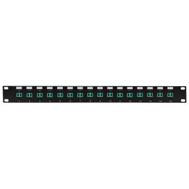 16-port LCLC Multimode 50u OM34 Duplex Patch Panel 19 Rackmount 1U FN-PP-FO408-16