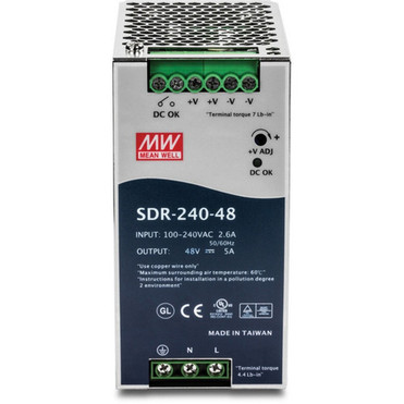 TRENDnet 240W Single Output Industrial DIN-Rail Power Supply Extreme Operating Temp Range -25 to 70 degC-13 to 158 degF Active TI-S24048