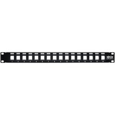 Tripp Lite N062-016-KJ 16-Port 1U RackMount Unshielded Blank KeystoneMultimedia PatchPanel - 16 Ports - 1U High - Black - 19 Wide N062-016-KJ