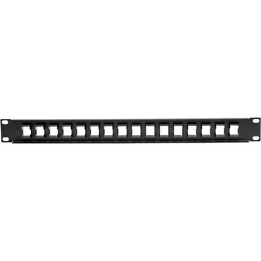 Tripp Lite N062-016-KJ 16-Port 1U RackMount Unshielded Blank KeystoneMultimedia PatchPanel - 16 Ports - 1U High - Black - 19 Wide N062-016-KJ