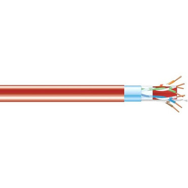 Black Box CAT6A 650-MHz Bulk Cable - Shielded FUTP PVC Solid Red 1000 ft - 1000 ft Category 6a Network Cable for Network Device C6ABC50S-RD-1000