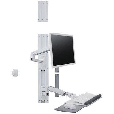 Ergotron Wall Mount Track for Keyboard LCD Monitor Mouse - White - 1 Displays Supported32 Screen Support - 1361 kg Load Capacity 45-551-216