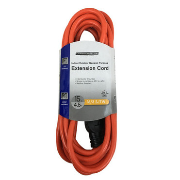 15ft General Purpose IndoorOutdoor Extension Cord - 16AWG SJTW - Orange FN-PX-100B-015OR