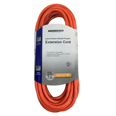 25ft General Purpose IndoorOutdoor Extension Cord - 16AWG SJTW - Orange FN-PX-100B-025OR