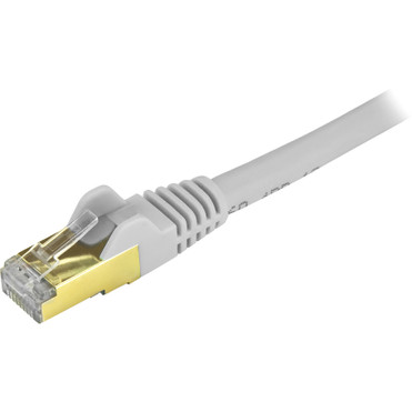 StarTechcom 10 ft Gray Shielded Snagless 10 Gigabit RJ45 STP Cat6a Patch Cable - Category 6a - 10 ft - 1 x RJ-45 Male Network - 1 x - C6ASPAT10GR