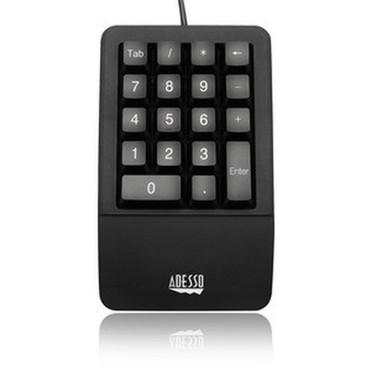 Adesso AKB-618- Antimicrobial Waterproof Numeric Keypad with Wrist Rest Support - Cable Connectivity - USB Interface - 18 Key - Mac - AKB-618UB