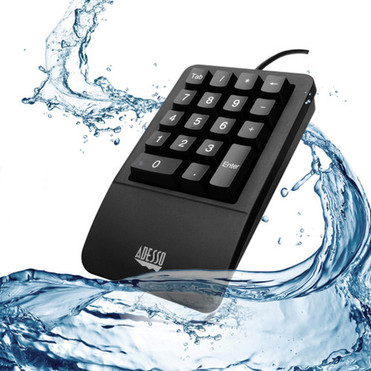 Adesso AKB-618- Antimicrobial Waterproof Numeric Keypad with Wrist Rest Support - Cable Connectivity - USB Interface - 18 Key - Mac - AKB-618UB
