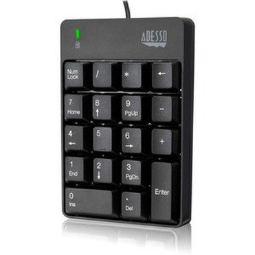 Adesso AKB-601UB - USB Spill Resistant 18-Key Numeric Keypad - Cable Connectivity - USB Interface - 18 Key - English US - Windows - AKB-601UB Adesso AKB-601UB - USB Spill Resistant 18-Key Numeric Keypad - Cable Connectivity - USB Interface - 18 Key - English US - Windows - AKB-601UB