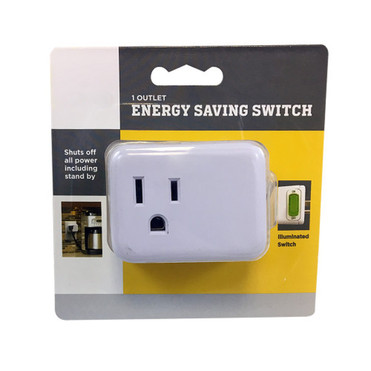 1 Outlet Energy Saver Tap with OnOff Switch FN-PB-001-WH