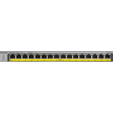 Netgear 16-Port 76W PoEPoE Gigabit Ethernet Unmanaged Switch - 16 Ports - 2 Layer Supported - Twisted Pair - Wall Mountable Desktop GS116LP-100NAS