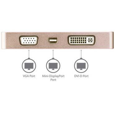 StarTechcom USB-C Multiport Video Adapter - 4-in-1 USB-C to DVI  HDMI  VGA  mDP Video Adapter - Rose Gold - 4K 30 Hz - - 4-in-1 C CDPVDHDMDPRG StarTechcom USB-C Multiport Video Adapter - 4-in-1 USB-C to DVI  HDMI  VGA  mDP Video Adapter - Rose Gold - 4K 30 Hz - - 4-in-1 C CDPVDHDMDPRG