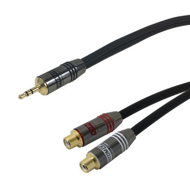 15ft Premium  35mm Male to 2 x RCA Female Audio Cable FN-35MM-RCAF-15