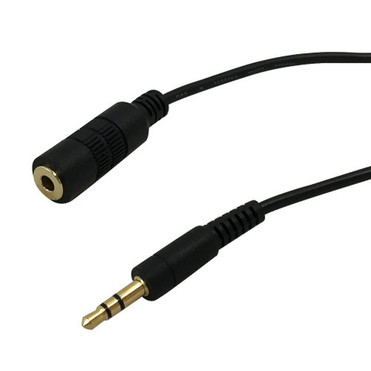 3ft 35mm Stereo Male to Female Cable 28AWG FT4  - Black FN-AUD-225-03
