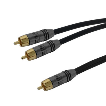 25ft  Premium  Single RCA Male to 2 x RCA Male Cable FT4 FN-RCA1M2M-25