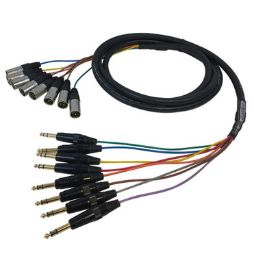 6ft Premium  TRS Male to XLR Male Balanced Analog 8-Channel Snake Cable FN-S8-TRS-XLRM-06