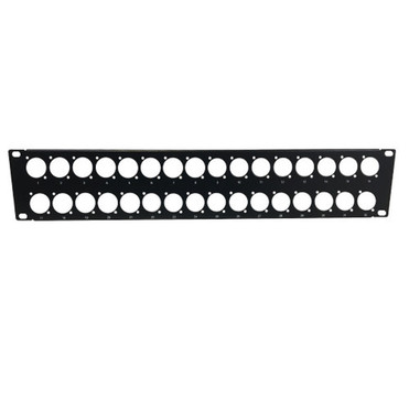 32-port D-cut patch panel 19 inch rackmount 2U - unloaded FN-PP-XLR32-UL