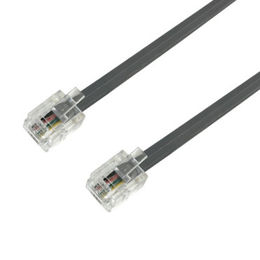 25ft RJ11 Modular Data Cable Straight Through 6P4C - Silver Satin FN-PH-100-25SL