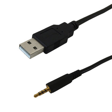 1ft USB A Male to 4C 35mm Male iPod Shuffle Cable - Black FN-AP-35MM-01BK