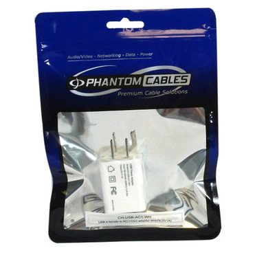 USB A Female To AC 110V Adapter 5V1A - White FN-CH-USB-AC1-WH