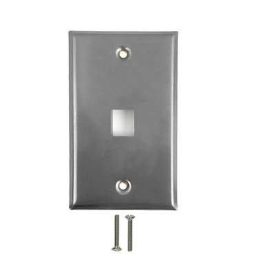 1-Port Keystone Stainless Steel Wall Plate FN-WP-1P-SS