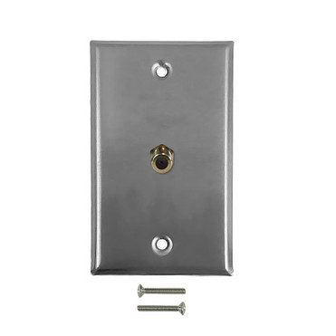 Coax F-Type Single Gang Wall Plate Kit - Stainless Steel FN-WPK-SSF